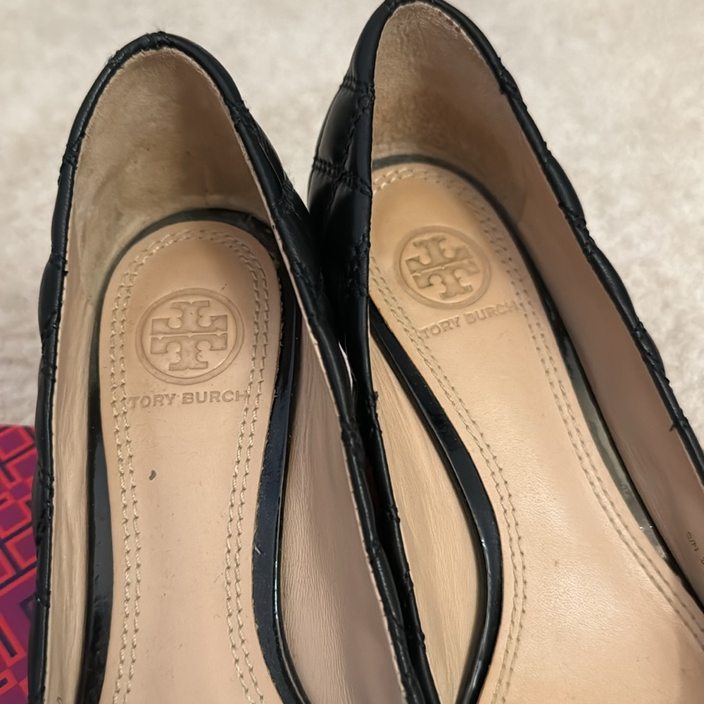 Tory Burch Black Quilted Wedges - Picture 3 of 4